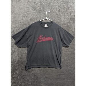 Jerzees Alabama Crimson Tide Graphic T-Shirt Mens 2XL Charcoal Black Cotton Tee